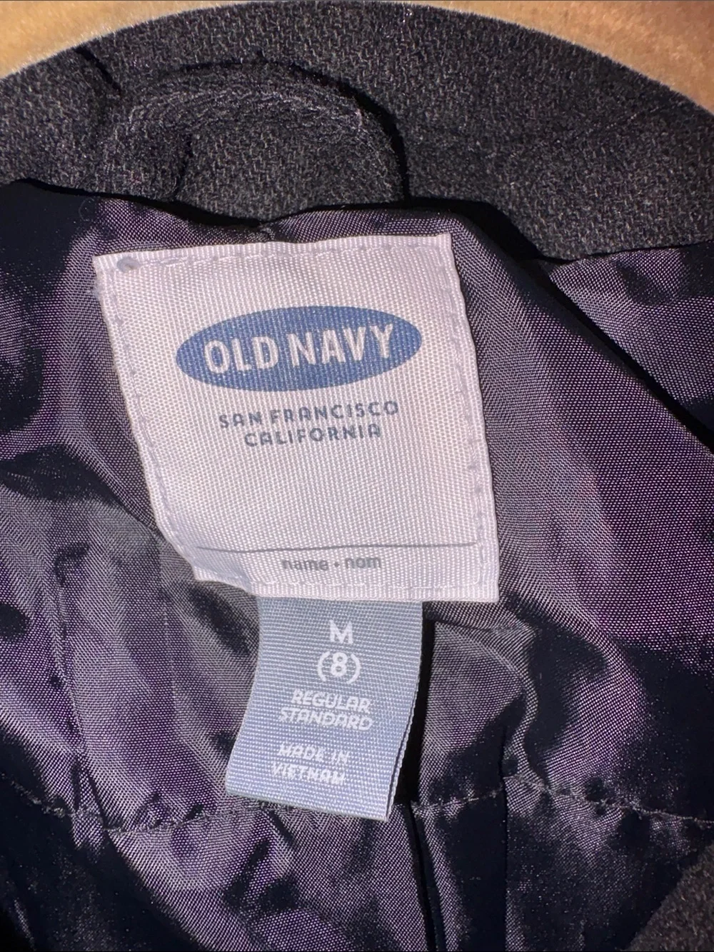 Old Navy Children’s wool Black Double-Breasted Pea Coat with Notched Collar